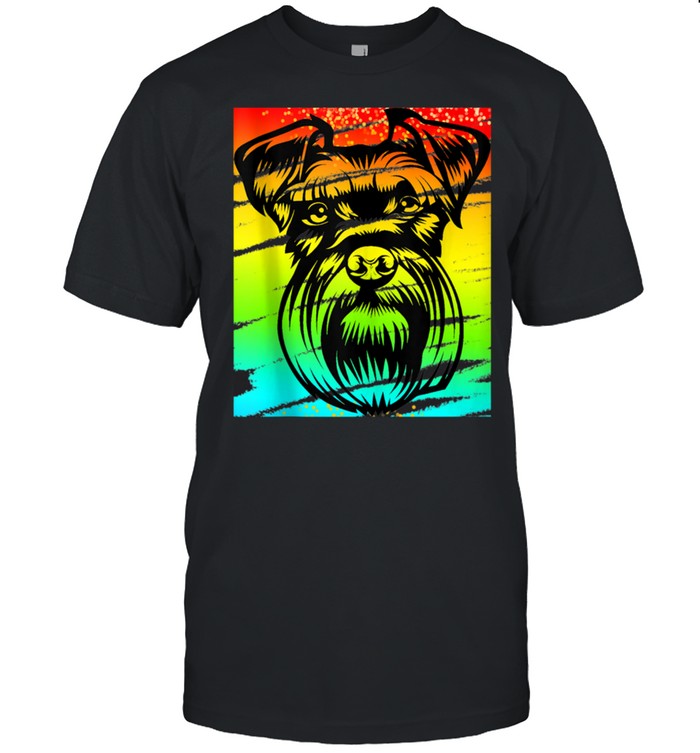 Cool Big Face Dog Style Image Of Schnauzer T-Shirt