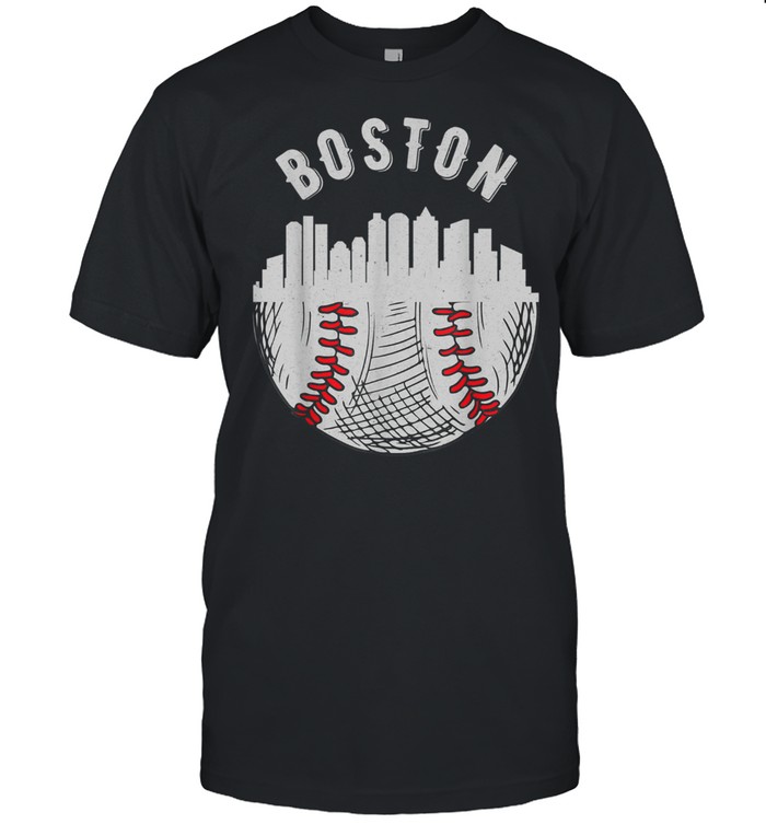 Cool Boston Massachusetts Skyline Baseball Fan City Downtown T-Shirt Cool Boston Massachusetts Skyline Baseball Fan City Downtown T-Shirt