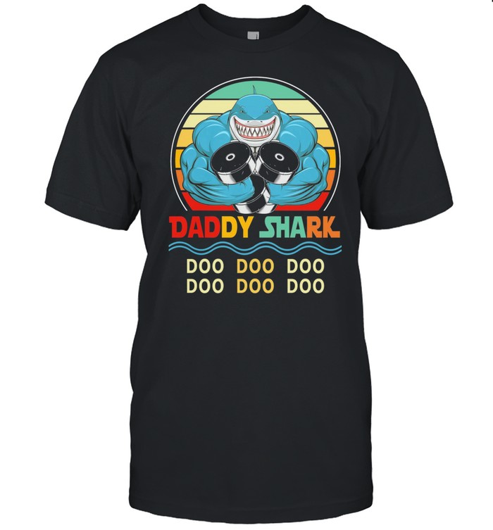 Daddy Shark Gymer Doo Doo Doo Doo Doo Doo Vintage Retro T-Shirt Daddy Shark Gymer Doo Doo Doo Doo Doo Doo Vintage Retro T-Shirt