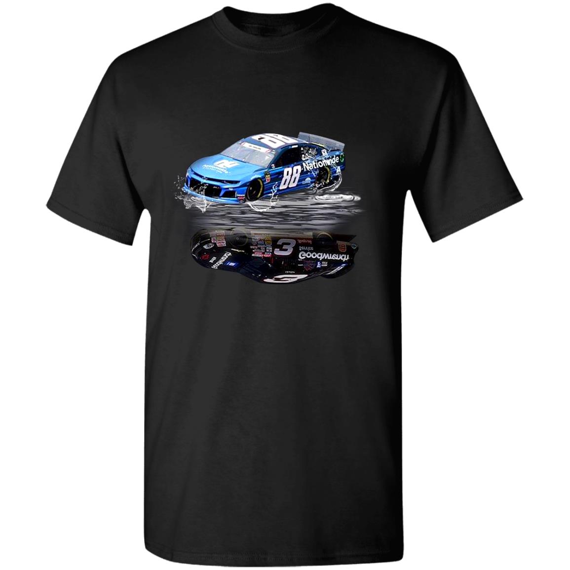 Dale-Earnhardt-Jr-88-And-Dale-Earnhardt-Sr-3-Cars-Water-Reflection G500 Gildan 5.3 Oz. T-Shirt