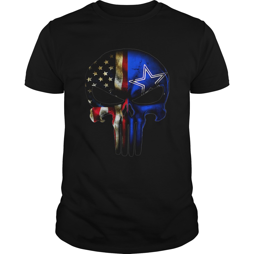 Dallas Cowboys And American Flag Veteran Skull T-Shirt Dallas Cowboys And American Flag Veteran Skull T-Shirt
