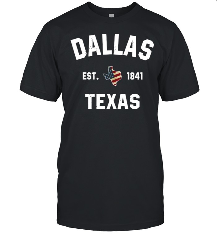 Dallas Texas Tx Sports Coach American Flag Est 1841 T-Shirt