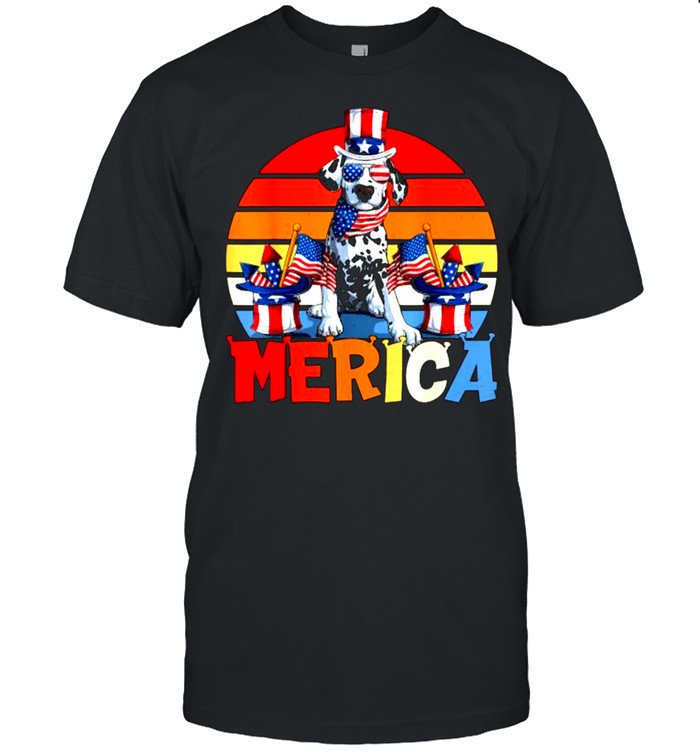 Dalmatien Merica Firework 4Th Of July Vintage T-Shirt