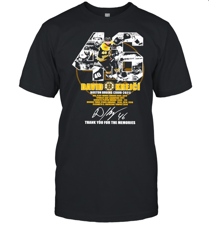 David Krejci Boston Bruins 2006 2021 Signature T-Shirt
