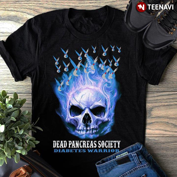Dead Pancreas Society Diabetes Warrior Skull T-Shirt
