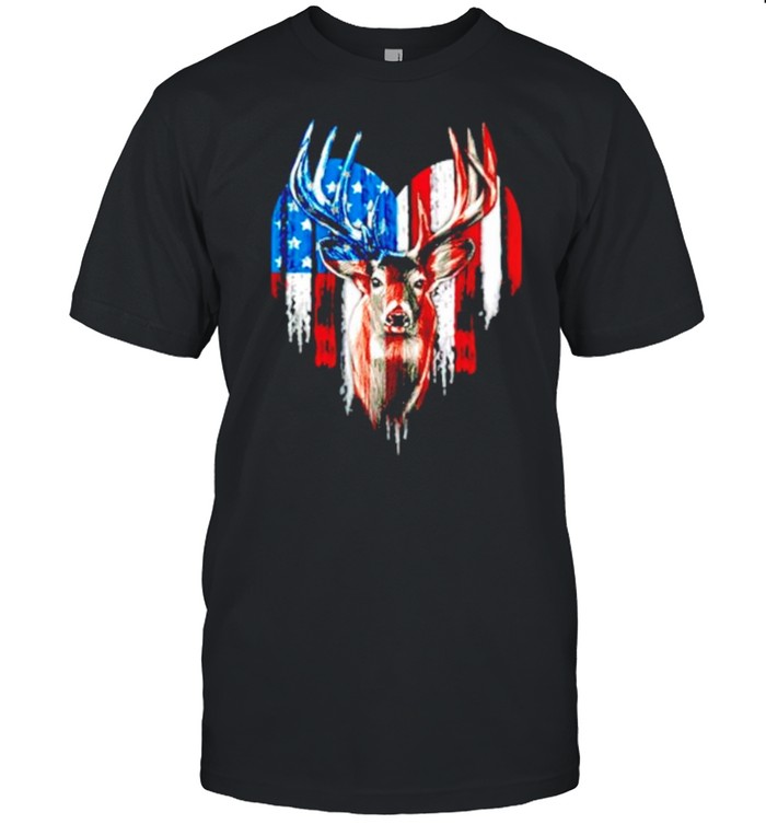 Deer American Flag Happy 4Th Of July T-Shirt