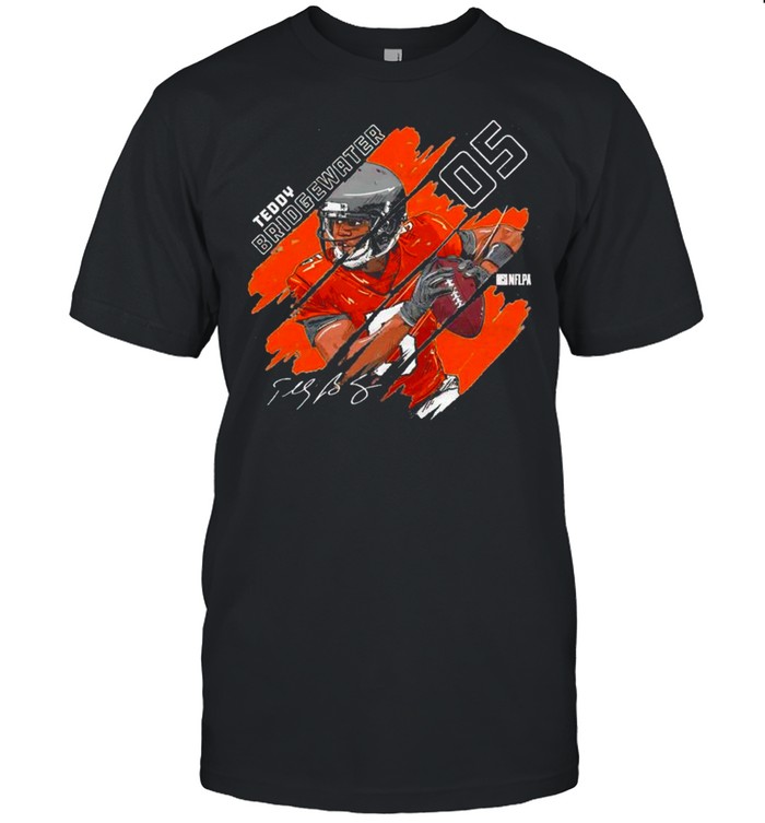 Denver Football 05 Teddy Bridgewater Stripes Signature T-Shirt Denver Football 05 Teddy Bridgewater Stripes Signature T-Shirt