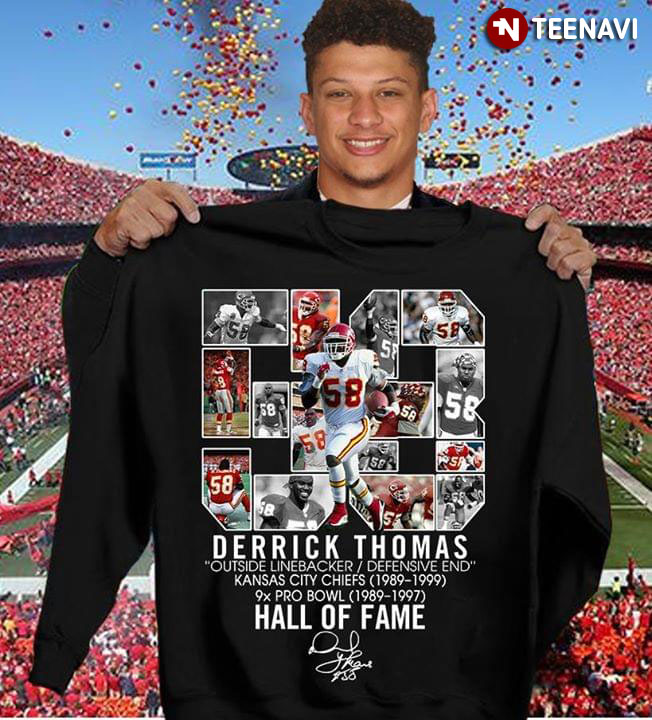 Derrick Thomas Outside Linebacker Defensive End Kansas City Chiefs Hall Of Fame T-Shirt