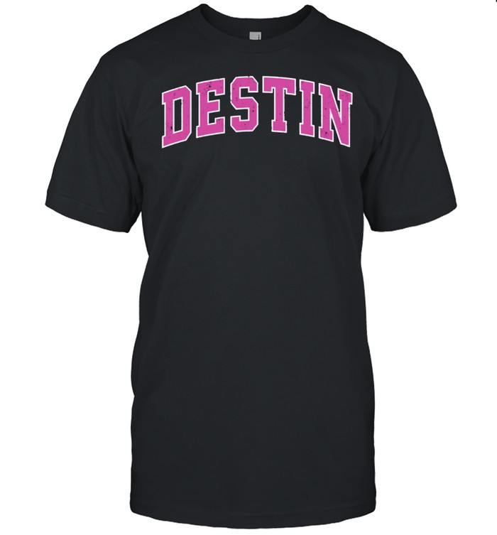 Destin Florida Fl Vintage Sports Design Pink Design T-Shirt