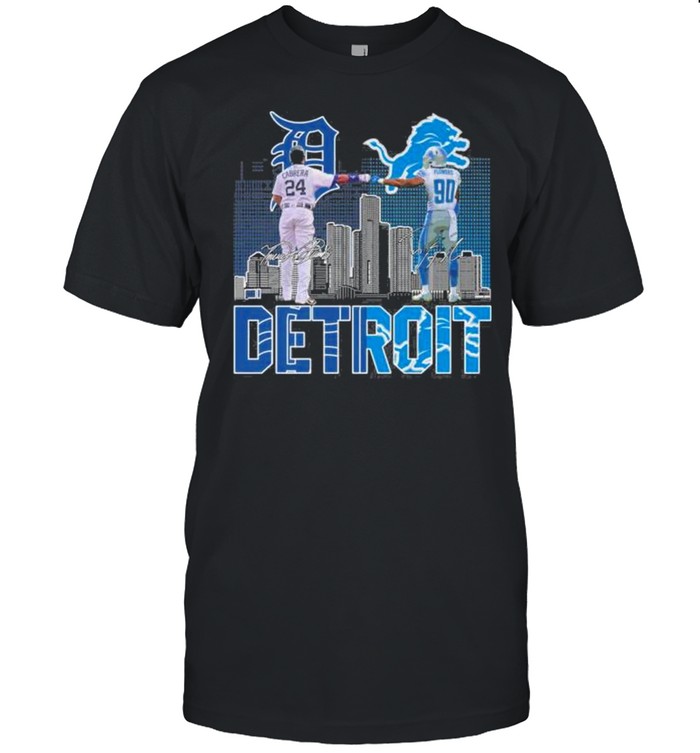 Detroit Miguel Cabrera Trey Flowers Signatures T-Shirt Detroit Miguel Cabrera Trey Flowers Signatures T-Shirt