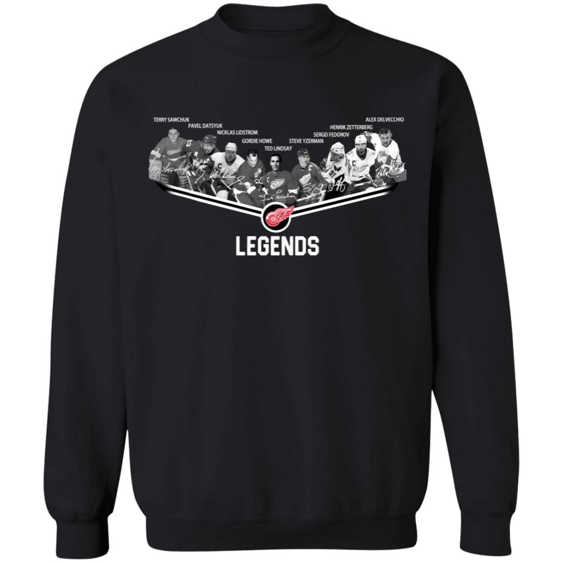 Detroit-Red-Wings-Legends-Team-Player G180 Gildan Crewneck Pullover Sweatshirt 8 Oz. T-Shirt