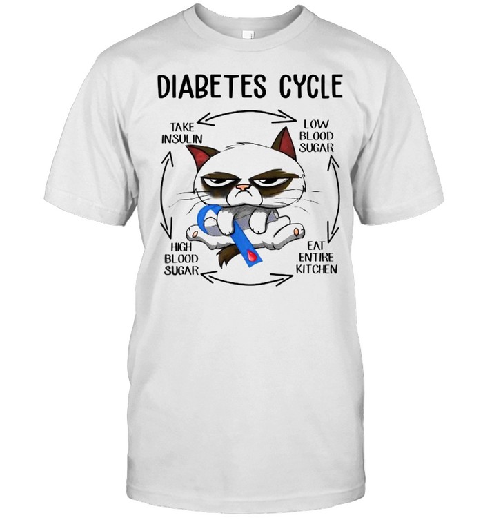 Diabetic Life Cycle Diabetes Awareness Cat T-Shirt Diabetic Life Cycle Diabetes Awareness Cat T-Shirt