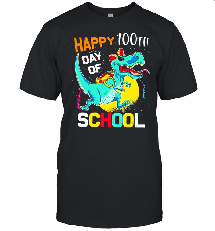 Dinosaur Happy 100 Days Of School T-Shirt