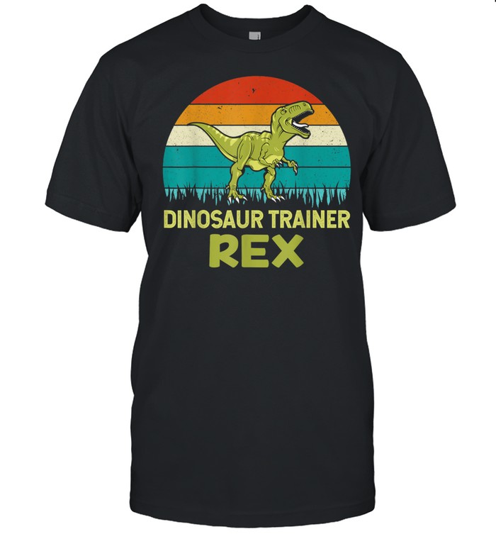 Dinosaur Trainer Trex Halloween Costume Retro Sunset T-Shirt