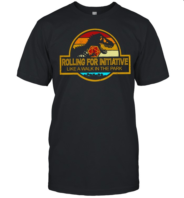 Dinosaurus Trex Rolling For Initiative Like A Walk In The Park Vintage T-Shirt Dinosaurus Trex Rolling For Initiative Like A Walk In The Park Vintage T-Shirt