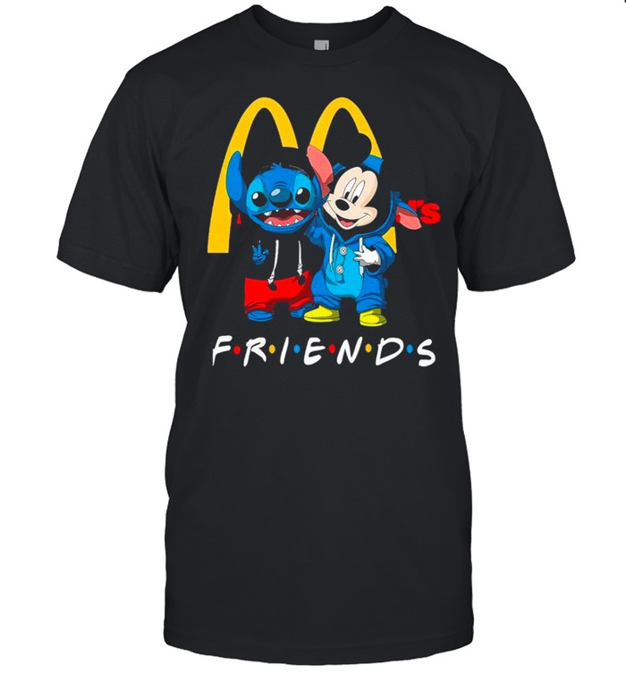 Disney Mickey Mouse And Baby Stitch Friends With Mc Donalds T-Shirt Disney Mickey Mouse And Baby Stitch Friends With Mc Donalds T-Shirt