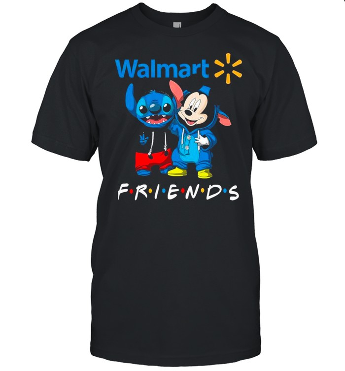 Disney Mickey Mouse And Baby Stitch Friends With Walmart T-Shirt Disney Mickey Mouse And Baby Stitch Friends With Walmart T-Shirt