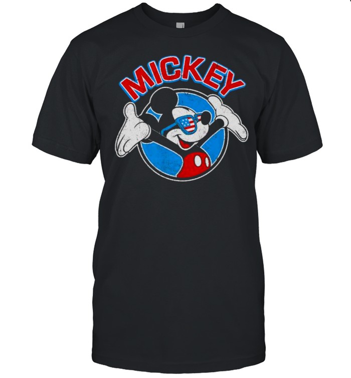 Disney Mickey Mouse Flag Shades Americana T-Shirt