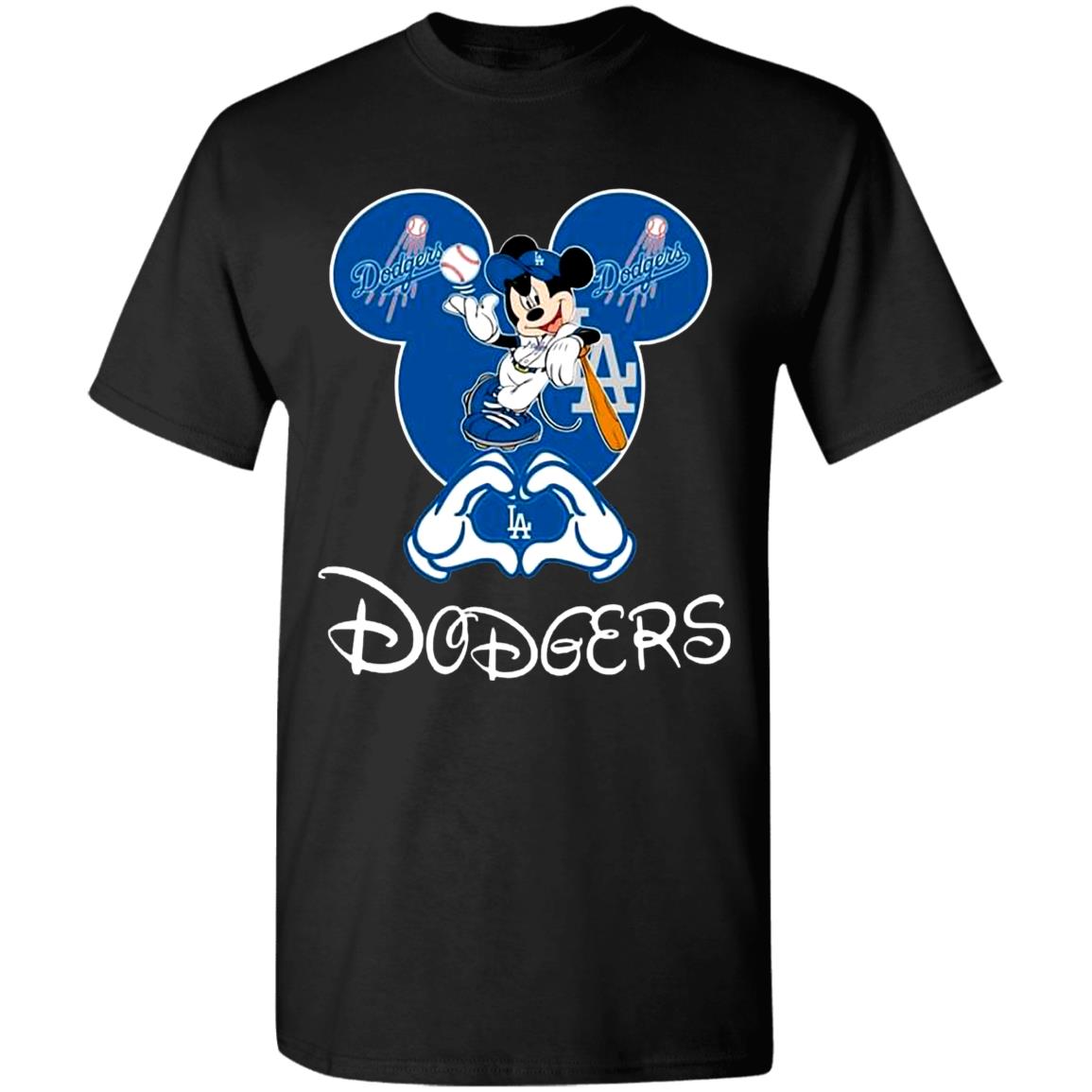 Disney-Mickey-Mouse-Loves-Los-Angeles-Dodgers-Heart G500 Gildan 5.3 Oz. T-Shirt