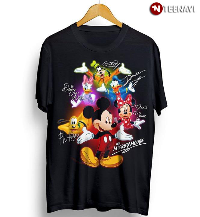 Disney Mickey Mouse Minnie Mouse Donald Duck Goofy Dog Daisy Duck Pluto Dog T-Shirt