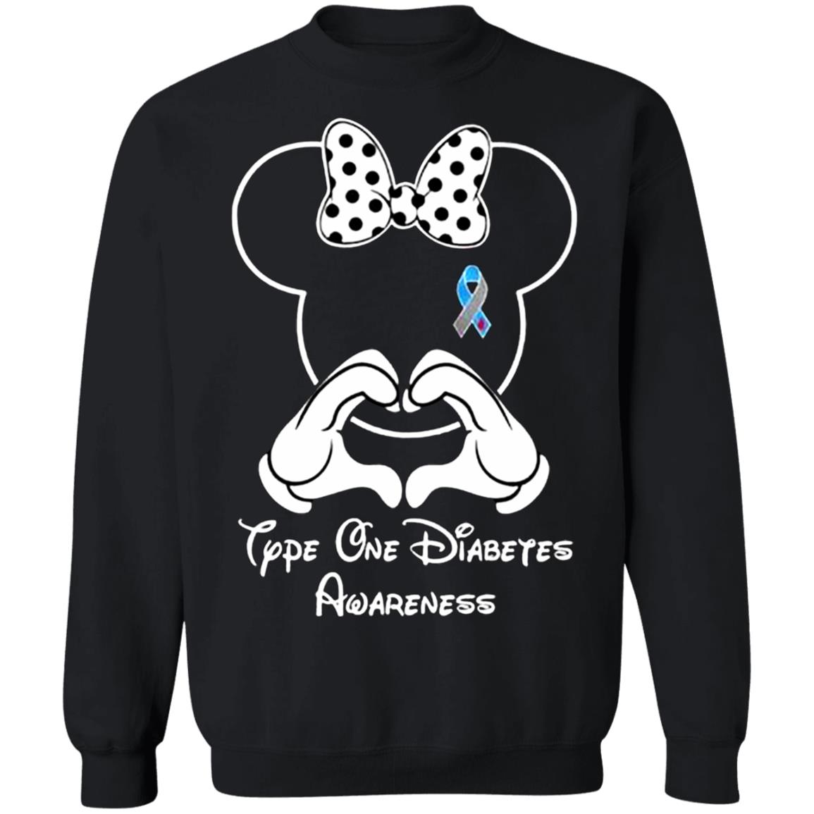 Disney-Minnie-Mouse-Type-One-Diabetes-Awareness G180 Gildan Crewneck Pullover Sweatshirt 8 Oz. T-Shirt
