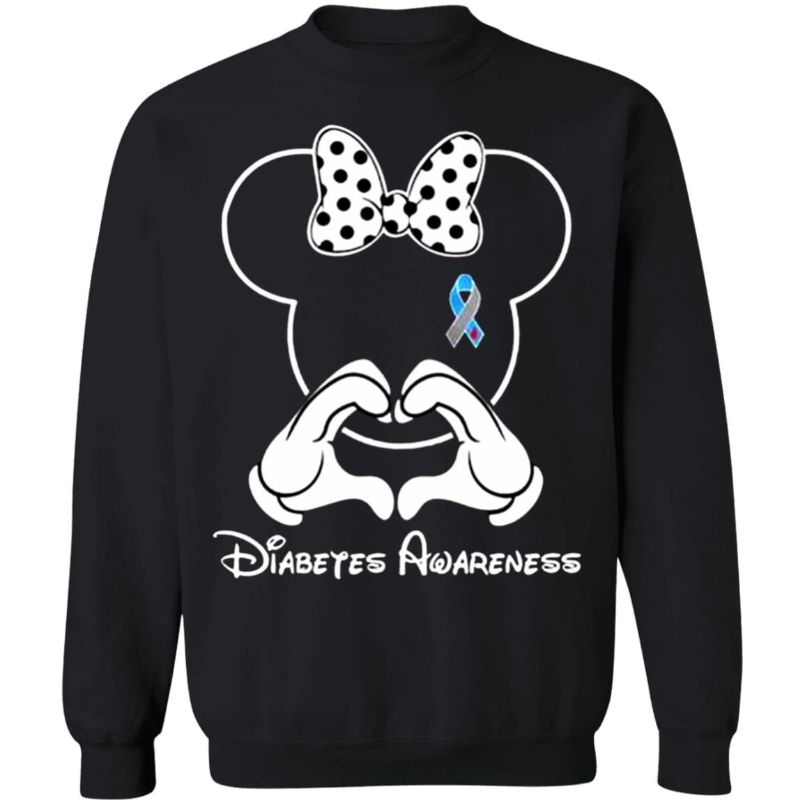 Disney-Minnie-Mouse-Type-One-Diabetes-Awareness2 G180 Gildan Crewneck Pullover Sweatshirt 8 Oz. T-Shirt