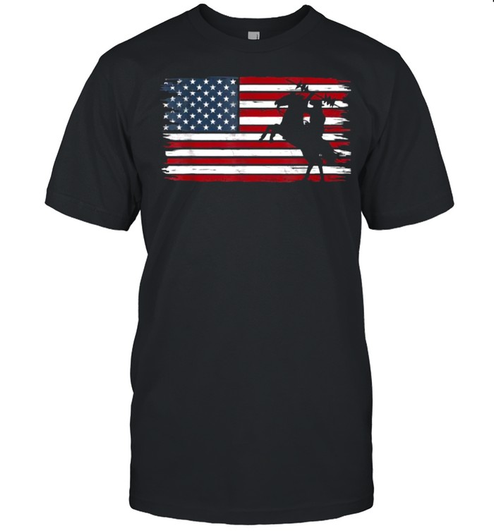 Distressed American Flag Horse T-Shirt
