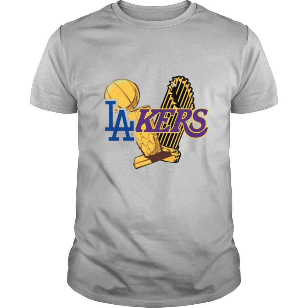 Dodgers Lakers 2020 World Champions Trophies Champions T-Shirt Dodgers Lakers 2020 World Champions Trophies Champions T-Shirt