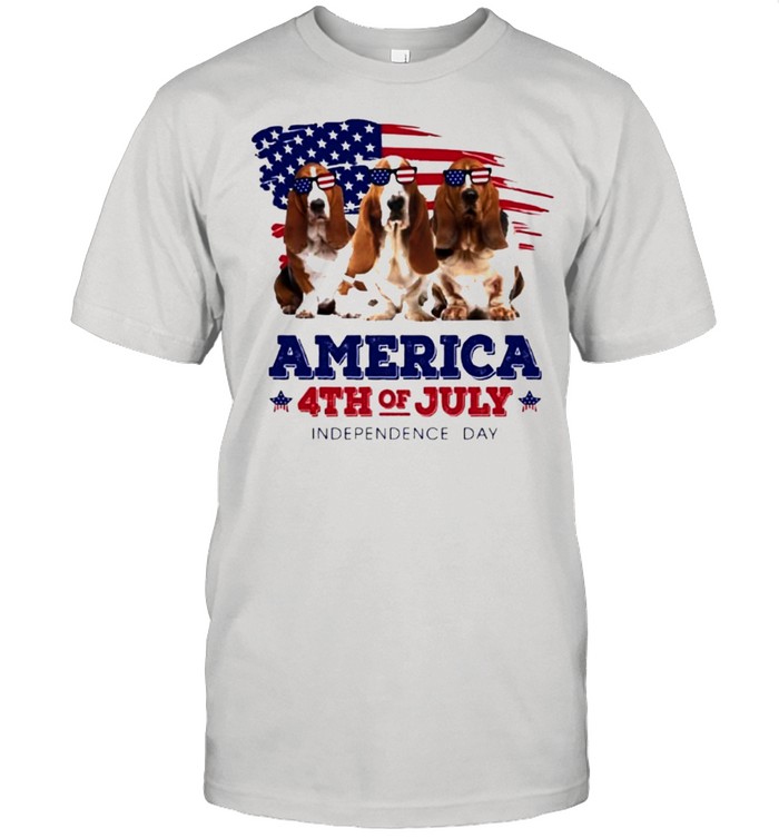 Dog American Flag 4Th Of July Independence Day T-Shirt