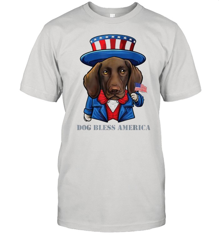 Dog Bless America Funny German Shorthaired Pointer Dog 4Th Of July T-Shirt