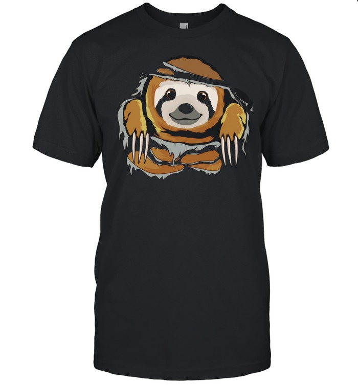 Faultier Schaut Durch Zerrissene Kleidung Faultiere Langarmshirt T-Shirt Faultier Schaut Durch Zerrissene Kleidung Faultiere Langarmshirt T-Shirt