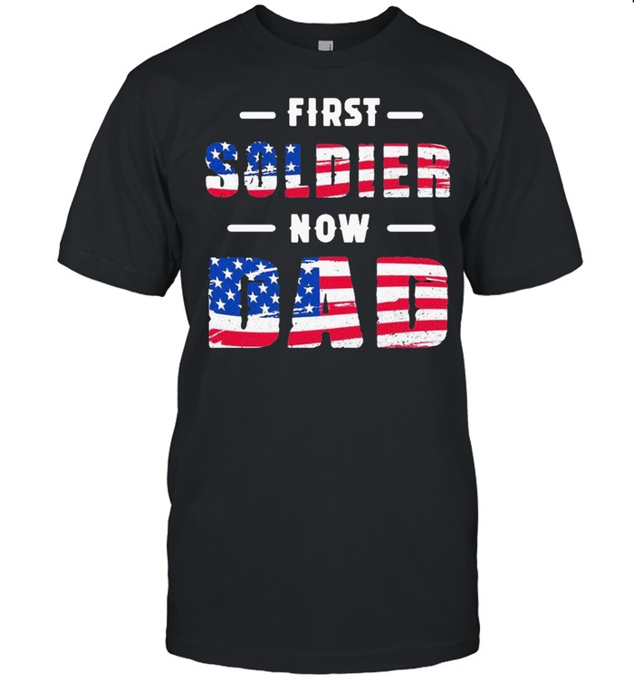 First Goldien Now Dad Maximilian Genevieve American Flag T-Shirt