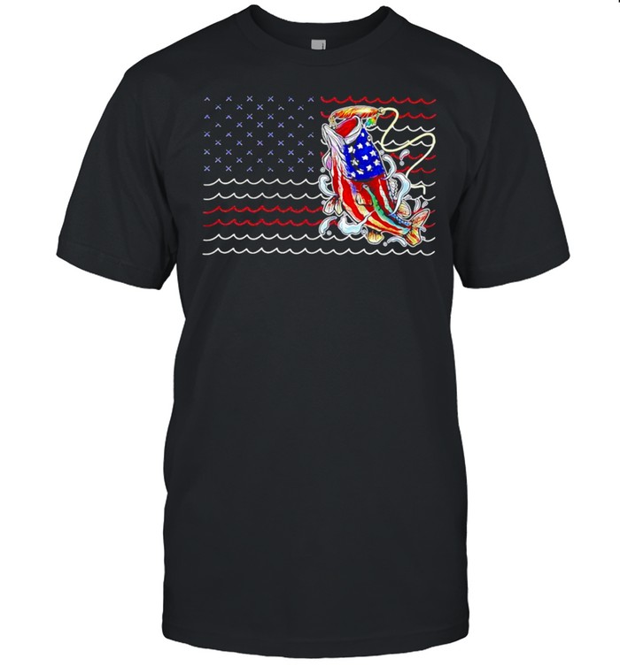 Fishing 4Th Of July Collection American Flag T-Shirt