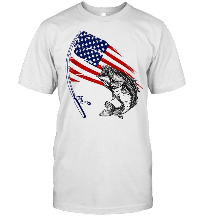 Fishing American Flag T-Shirt