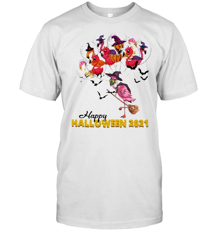 Flamingo Witch Happy Halloween 2021 T-Shirt Flamingo Witch Happy Halloween 2021 T-Shirt
