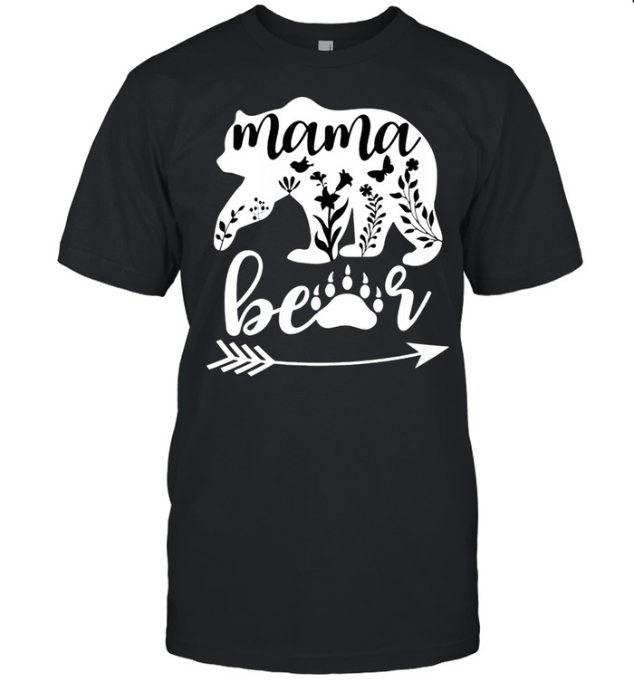 Floral Mama Bear Mom Mama Bear Mommy Bear Floral Mama Bear T-Shirt