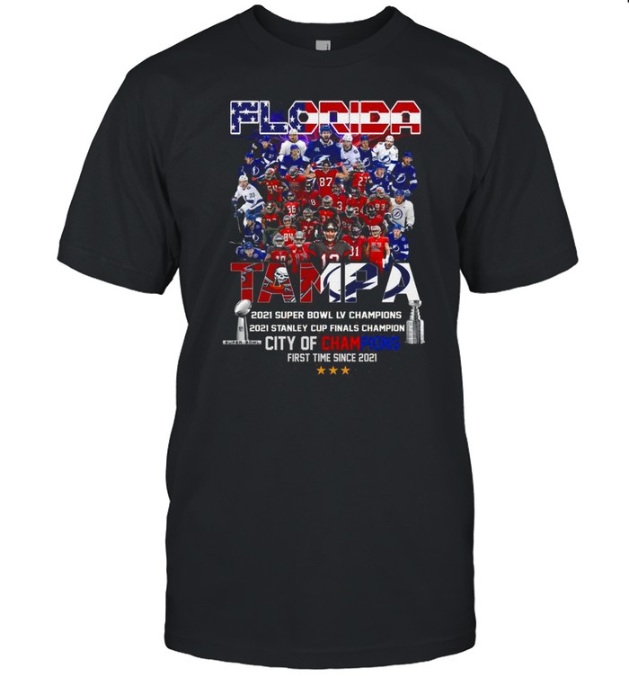 Florida Teams Sports Tampa Lightning And Buccaneers City Of Champions Since 2020 2021 T-Shirt Florida Teams Sports Tampa Lightning And Buccaneers City Of Champions Since 2020 2021 T-Shirt