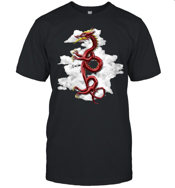 Flying Red Fantasy Dragon T-Shirt