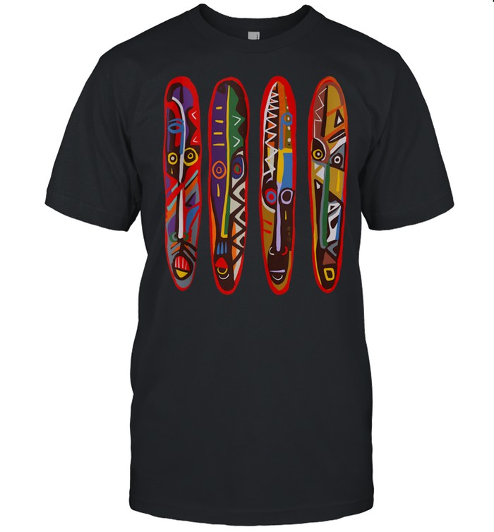 Folk Outsider Art Abstract African Tribal Mask T-Shirt Folk Outsider Art Abstract African Tribal Mask T-Shirt