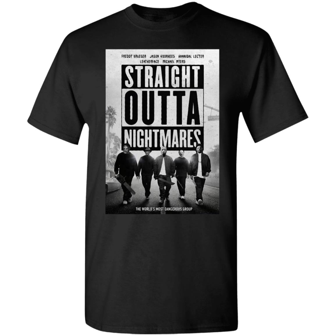 Freddy-Krueger-Jason-Voorhees-Leatherface-Hannibal-Lecter-Michael-Myers-Straight-Outta-Nightmares G500 Gildan 5.3 Oz. T-Shirt