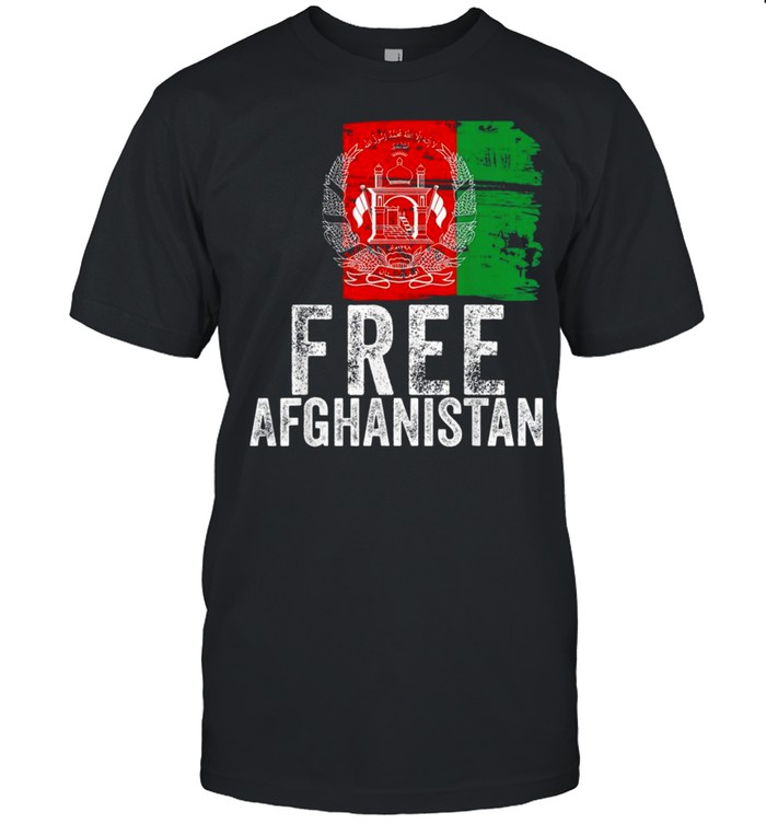 Free Afghanistan Vintage Afghanistan Flag Tee T-Shirt