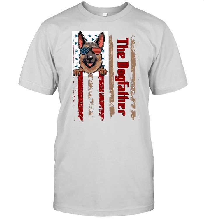 German Shepherd The Dogfather American Flag T-Shirt German Shepherd The Dogfather American Flag T-Shirt