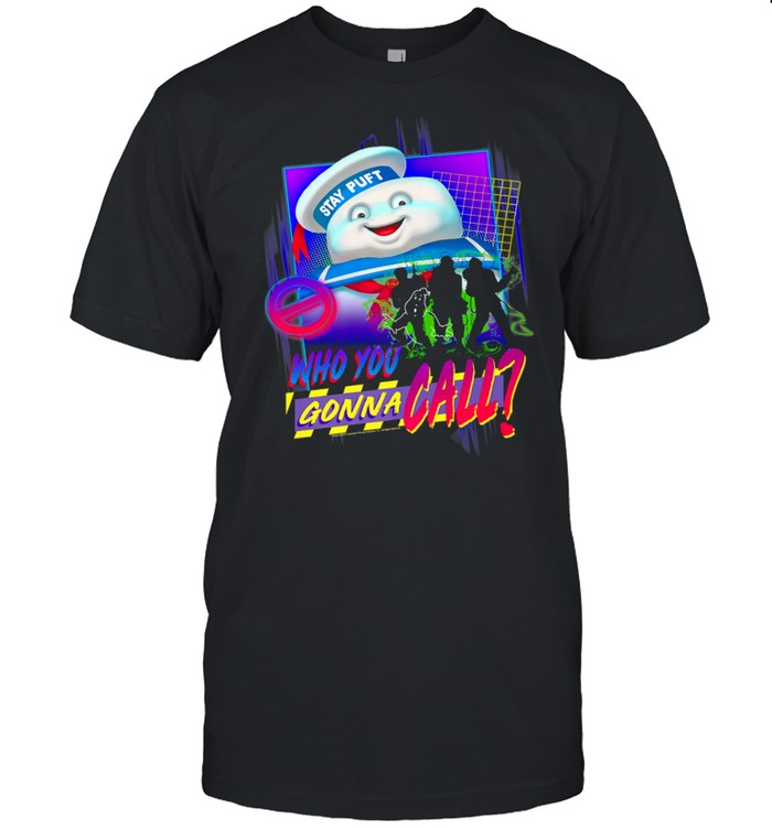 Ghostbusters Who You Gonna Call Retro Neon Poster T-Shirt