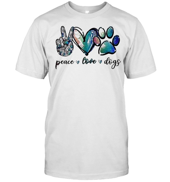 Gift For Dog Lover Peace Love Dogs T-Shirt