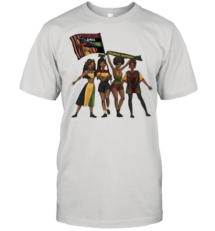 Girls Juneteenth Day Girlfriends American Flag T-Shirt