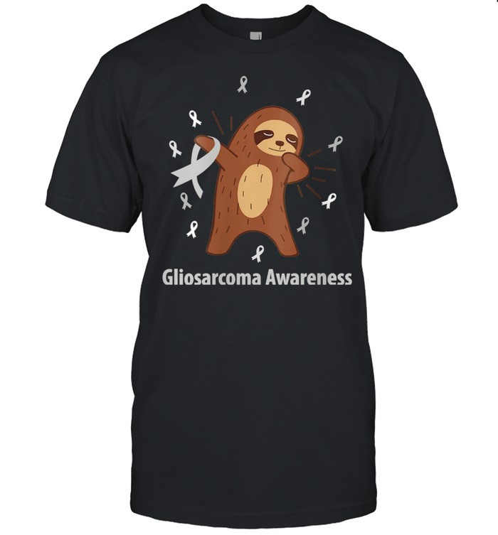 Gliosarcoma Awareness Brain Cancer Related Sloth Ribbon T-Shirt
