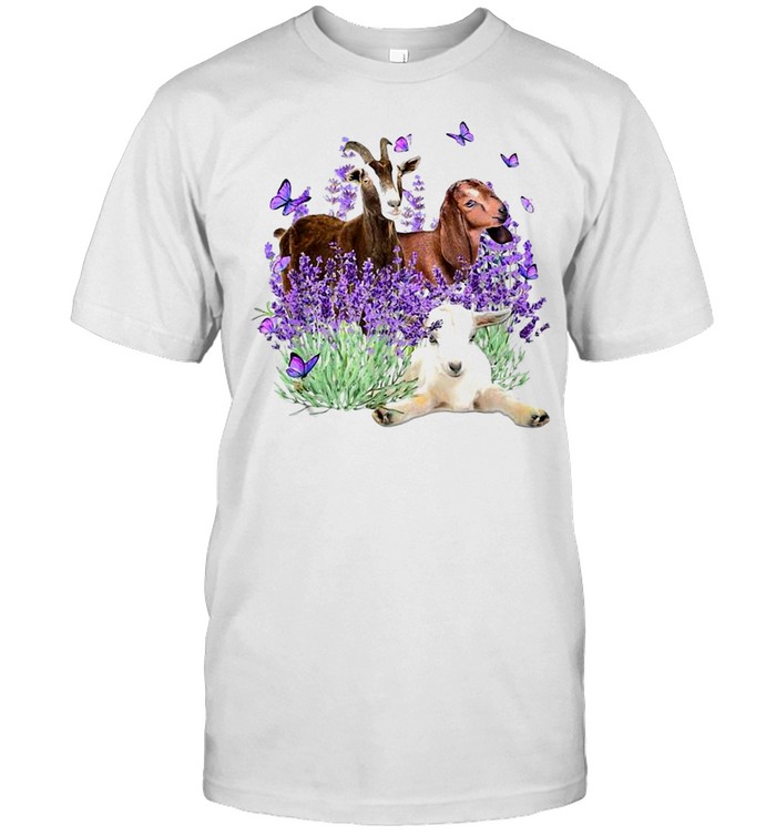 Goat Lavender Flower Goat T-Shirt