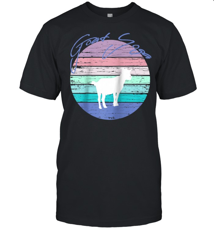 Goat Yoga Retro Sunset Silhouette Tee Pygmy Goat T-Shirt