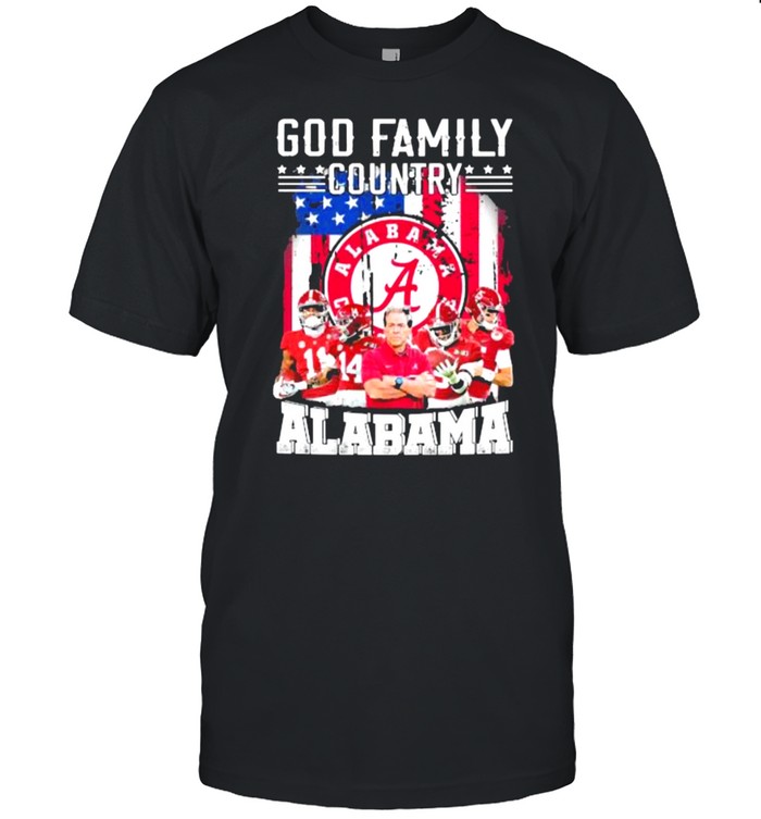 God Family Country Alabama Football American Flag T-Shirt