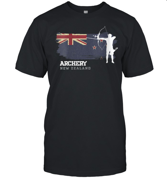 Zealand Archery Team Sports Zealand Flag Bow Arrow T-Shirt Zealand Archery Team Sports Zealand Flag Bow Arrow T-Shirt